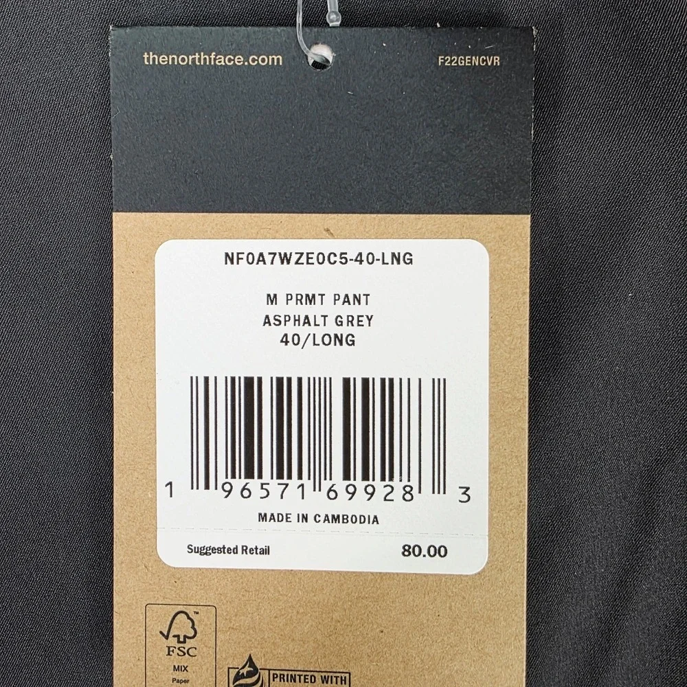 The North Face Paramount Active Pants Men 40x34 (40X35) Black UPF 40+ Hiking NWT